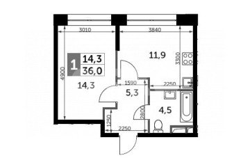 Фото №1: 1-комнатная квартира 36 м² - Москва, мкр. жилой комплекс Сидней Сити, к2/1