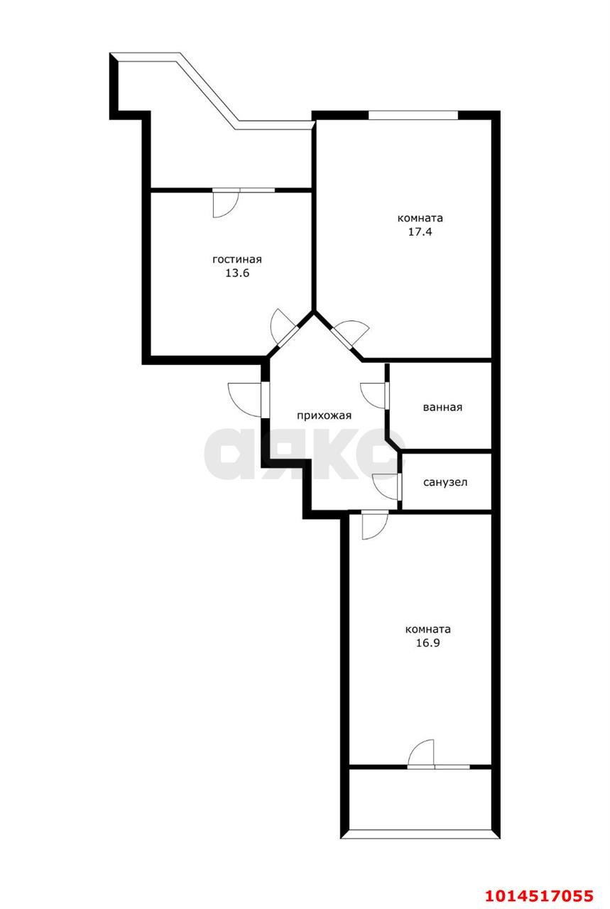 Фото №2: 2-комнатная квартира 79 м² - Краснодар, Черёмушки, ул. Кубанская, 52