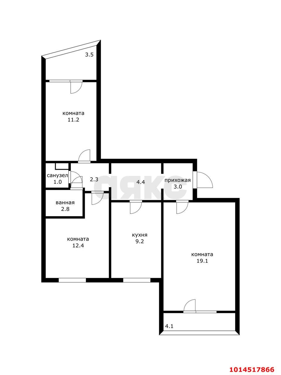 Фото №9: 3-комнатная квартира 64 м² - Краснодар, Юбилейный, ул. 70-летия Октября, 18