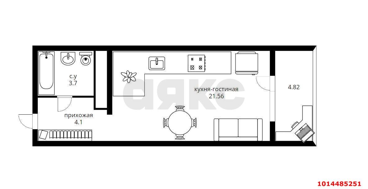 Фото №10: Студия 32 м² - Краснодар, жилой комплекс Парусная Регата, ул. Автолюбителей, 1Дк3