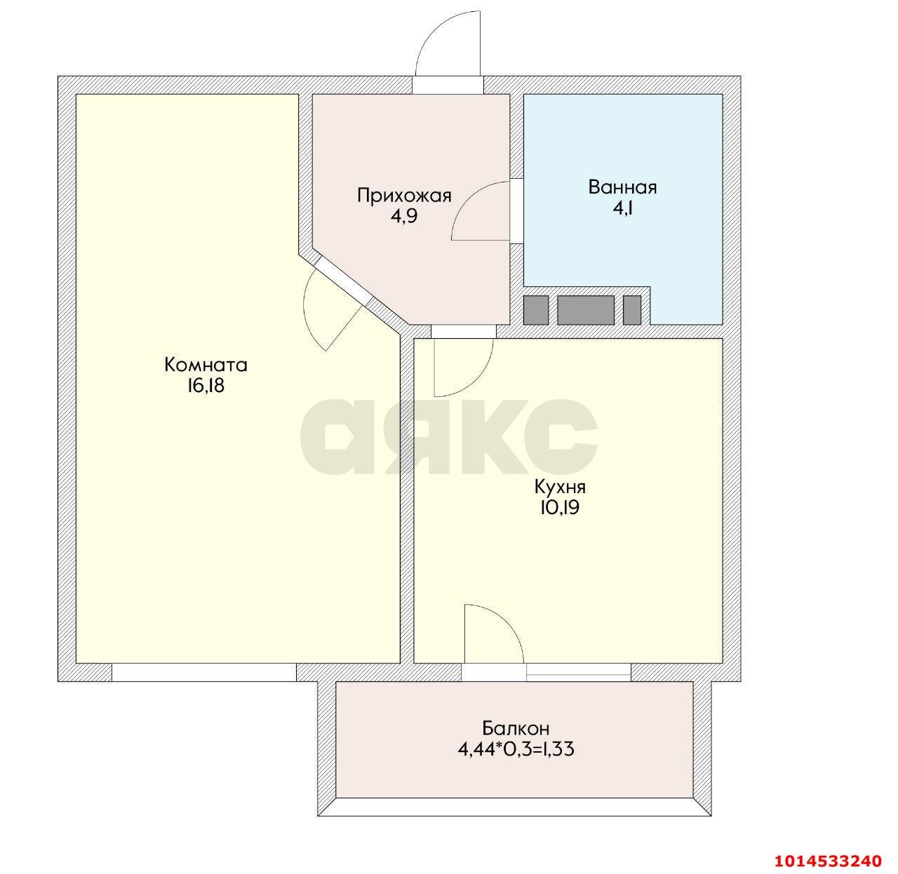 Фото №6: 1-комнатная квартира 38 м² - Краснодар, Светлоград, ул. Красных Партизан, 1/4к6