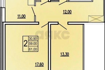 Фото №2: 2-комнатная квартира 66 м² - Краснодар, мкр. Центральный, ул. Фабричная, 4