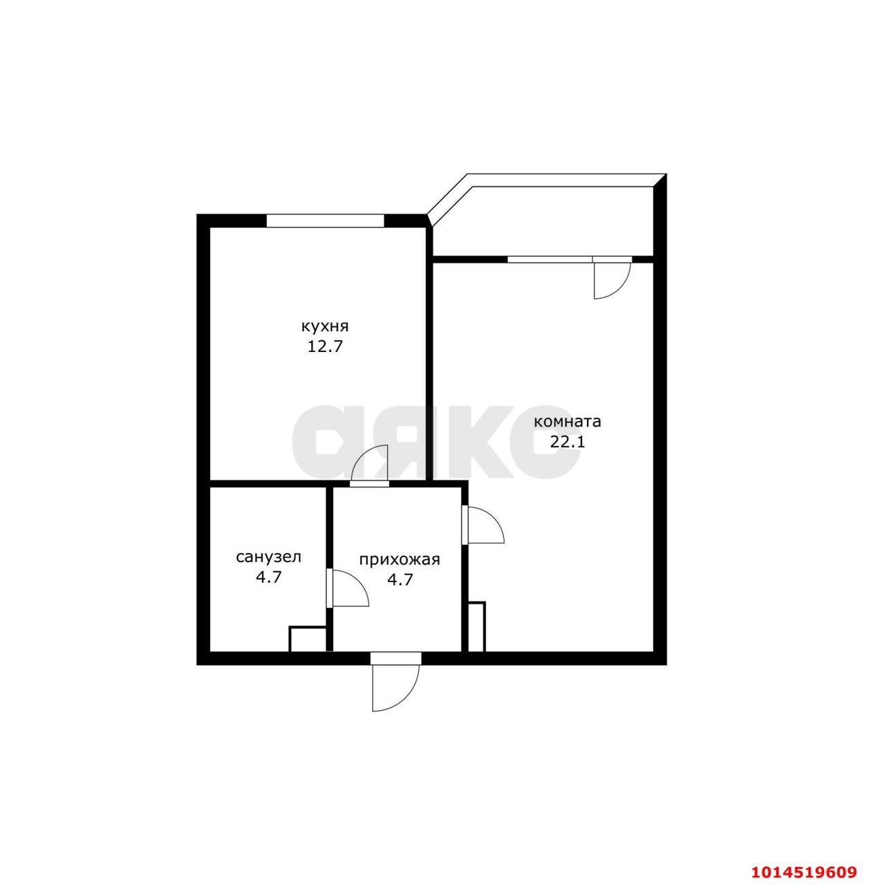 Фото №3: 1-комнатная квартира 44 м² - Краснодар, Карасунский внутригородской округ, мкр. жилой комплекс Сказка Град, ул. имени В.Н. Мачуги, 166Б