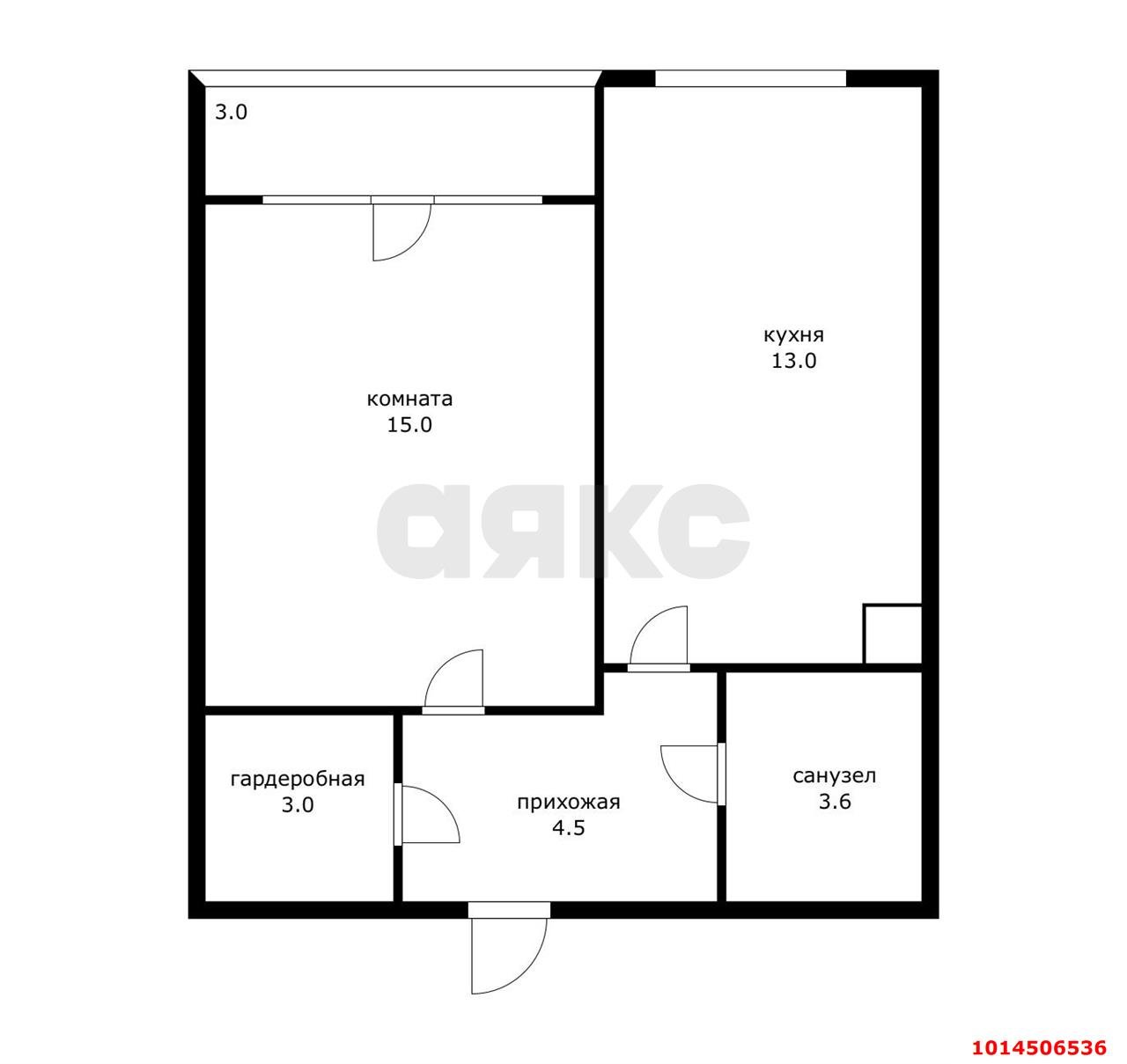 Фото №3: 1-комнатная квартира 35 м² - Краснодар, жилой комплекс Арбатский, ул. Цезаря Куникова, 18к10