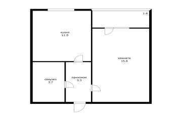 Фото №4: 1-комнатная квартира 33 м² - Новая Адыгея, мкр. жилой комплекс Мега, ул. Бжегокайская, 90/5к1