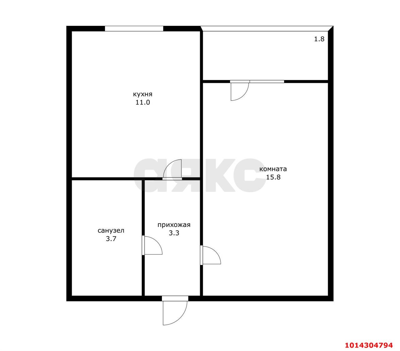 Фото №4: 1-комнатная квартира 33 м² - Новая Адыгея, мкр. жилой комплекс Мега, ул. Бжегокайская, 90/5к1
