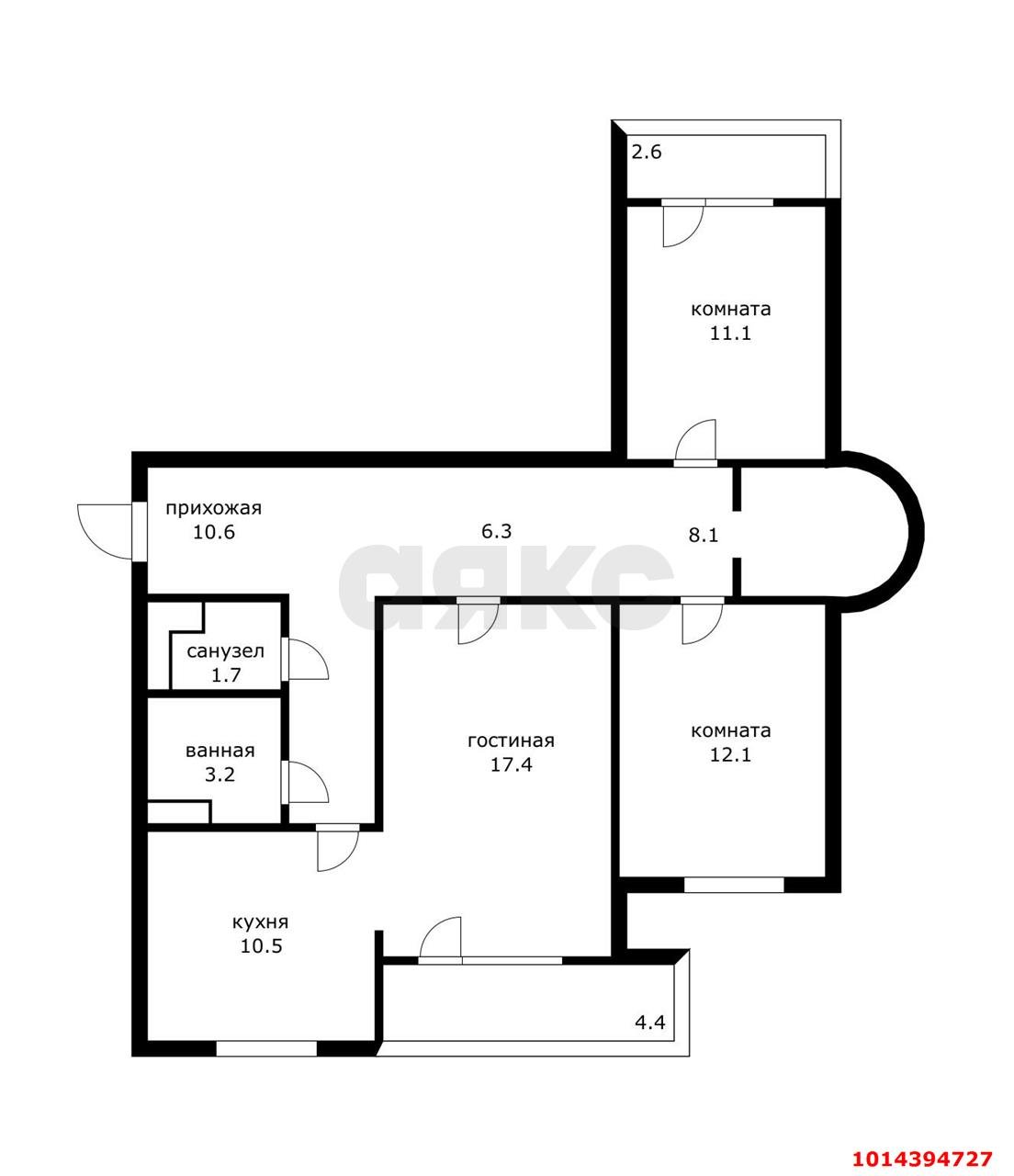 Фото №20: 3-комнатная квартира 88 м² - Краснодар, жилой комплекс Дом у Озера, ул. Селезнёва, 104/1