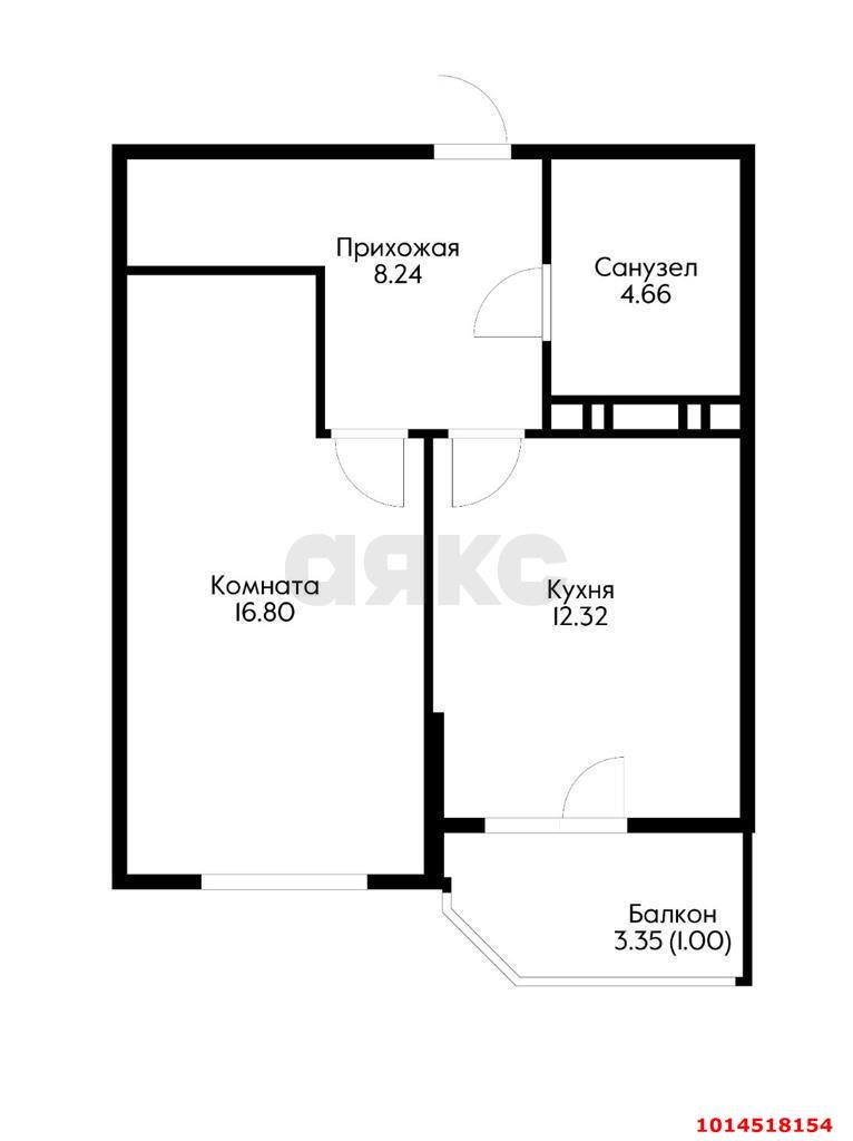 Фото №3: 1-комнатная квартира 45 м² - Краснодар, жилой комплекс Лучший, ул. Ростовское шоссе, 30/6