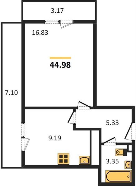 Фото №1: 1-комнатная квартира 46 м² - Краснодар, Центральный внутригородской округ, Карасунский внутригородской округ, Черёмушки, мкр. жилой комплекс Рекорд, ул. Новороссийская, 90/2к2