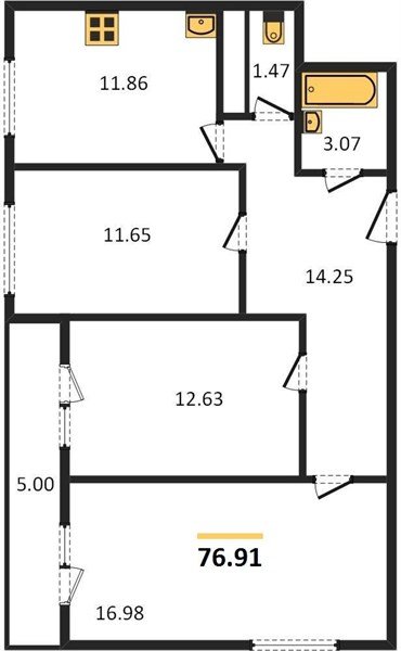 Фото №1: 3-комнатная квартира 77 м² - Краснодар, Центральный внутригородской округ, Карасунский внутригородской округ, Черёмушки, мкр. жилой комплекс Рекорд, ул. Новороссийская, 90/2к2