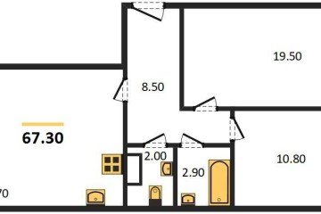 Фото №1: 2-комнатная квартира 68 м² - Краснодар, мкр. Парк Победы, 