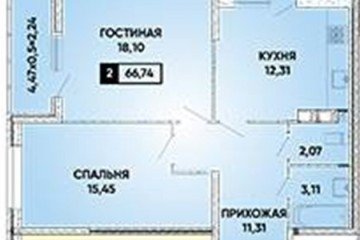 Фото №1: 2-комнатная квартира 66 м² - Краснодар, мкр. 7-й квартал, ул. имени Героя Николая Шевелёва, 13