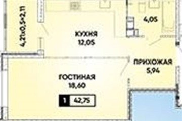 Фото №1: 1-комнатная квартира 42 м² - Краснодар, мкр. 7-й квартал, ул. имени Героя Николая Шевелёва, 13