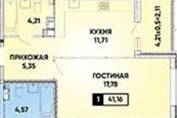 Фото №1: 1-комнатная квартира 41 м² - Краснодар, мкр. 7-й квартал, ул. имени Героя Николая Шевелёва, 13