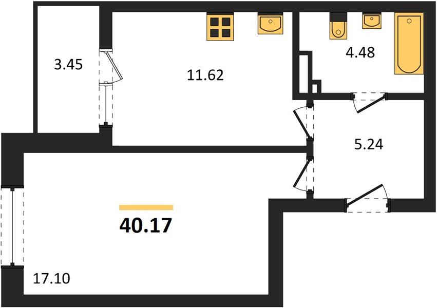 Фото №1: 1-комнатная квартира 40 м² - Краснодар, Достояние, 