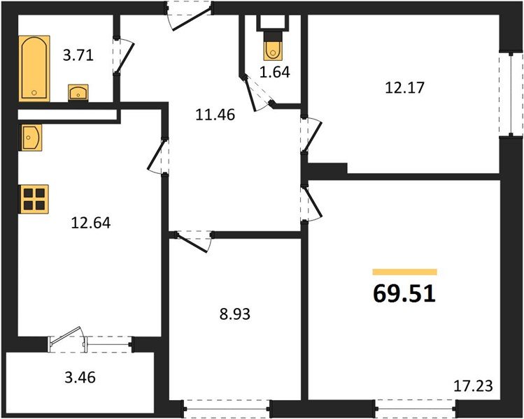 Фото №1: 3-комнатная квартира 69 м² - Краснодар, Достояние, 