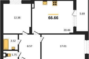Фото №1: 2-комнатная квартира 66 м² - Краснодар, мкр. Достояние, 