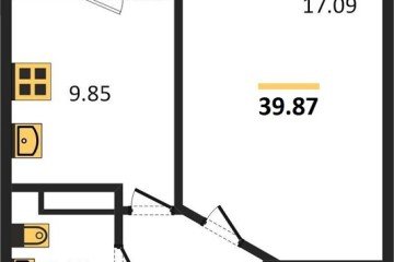 Фото №1: 1-комнатная квартира 39 м² - Краснодар, мкр. Губернский, ул. имени Героя Георгия Бочарникова, 14/1