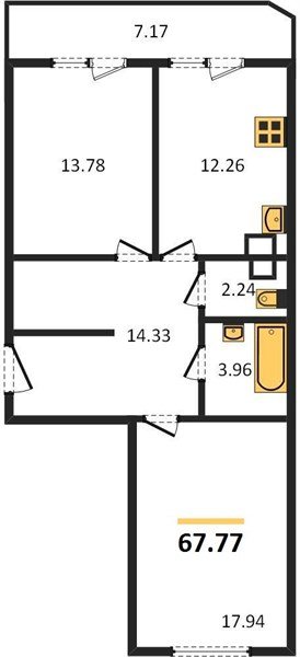 Фото №1: 2-комнатная квартира 67 м² - Краснодар, 7-й квартал, ул. имени Героя Николая Шевелёва, 17