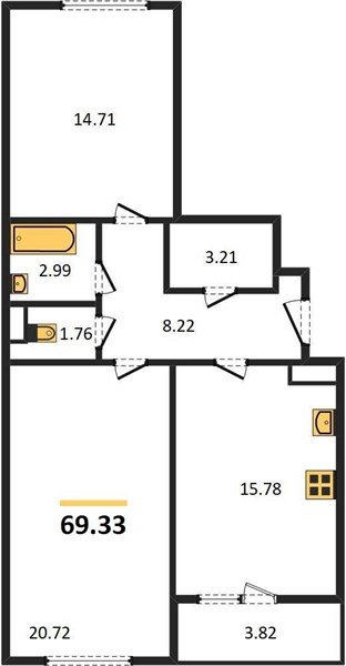 Фото №1: 2-комнатная квартира 69 м² - Краснодар, 7-й квартал, ул. имени Героя Николая Шевелёва, 17