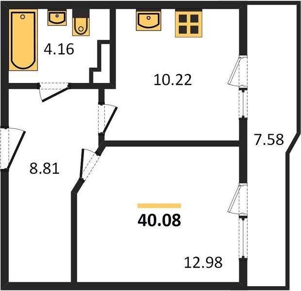 Фото №1: 1-комнатная квартира 40 м² - Краснодар, 7-й квартал, ул. имени Героя Николая Шевелёва, 17