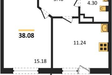 Фото №1: 1-комнатная квартира 38 м² - Краснодар, мкр. Достояние, ул. Григория Булгакова, 13к1