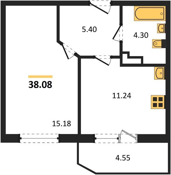Фото №1: 1-комнатная квартира 38 м² - Краснодар, Достояние, ул. Григория Булгакова, 13к1