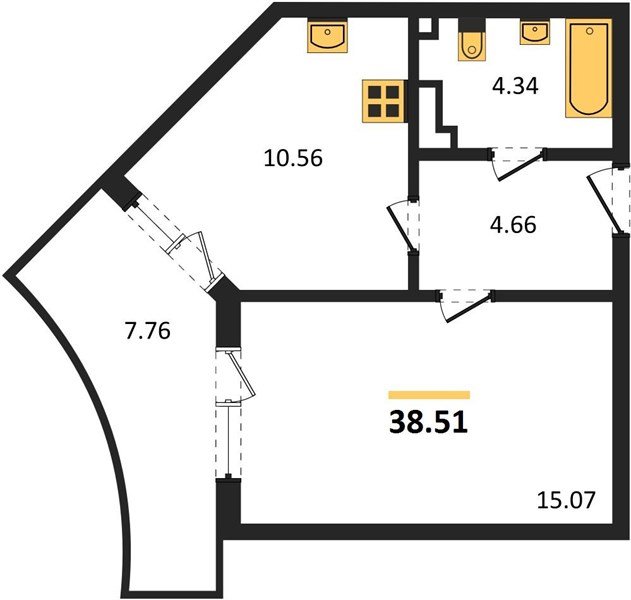 Фото №1: 1-комнатная квартира 38 м² - Краснодар, Достояние, ул. Григория Булгакова, 13к1