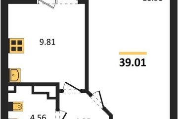 Фото №1: 1-комнатная квартира 39 м² - Краснодар, мкр. Достояние, ул. Григория Булгакова, 13к1