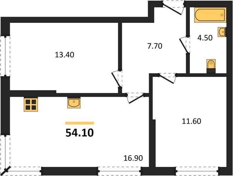 Фото №1: 2-комнатная квартира 54 м² - Краснодар, Догма Парк, мкр. Прикубанский внутригородской округ