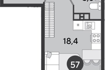 Фото №1: Студия 25 м² - Краснодар, мкр. Парк Победы, 