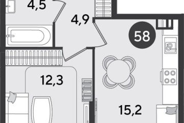 Фото №1: 1-комнатная квартира 36 м² - Краснодар, мкр. Парк Победы, 