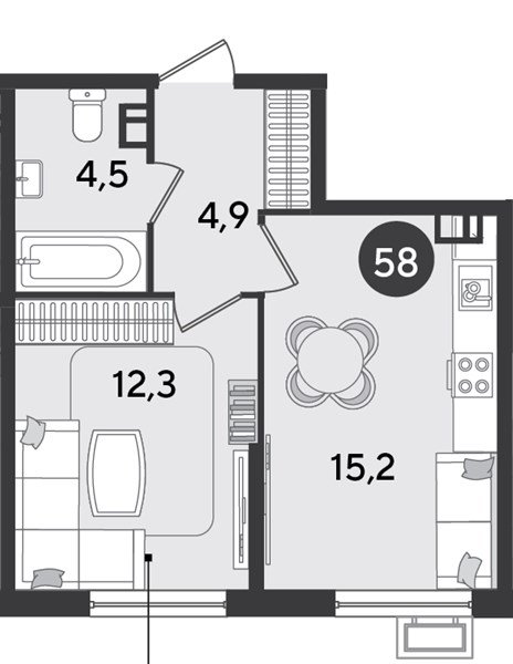 Фото №1: 1-комнатная квартира 36 м² - Краснодар, Прикубанский внутригородской округ, мкр. Парк Победы