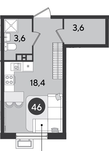 Фото №1: Студия 25 м² - Краснодар, Прикубанский внутригородской округ, мкр. Парк Победы