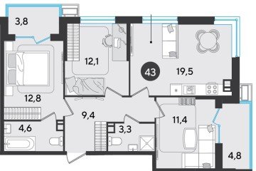 Фото №1: 3-комнатная квартира 81 м² - Краснодар, мкр. Парк Победы, 
