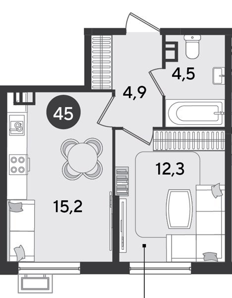 Фото №1: 1-комнатная квартира 36 м² - Краснодар, Прикубанский внутригородской округ, мкр. Парк Победы