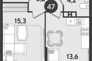 Фото №1: 1-комнатная квартира 40 м² - Краснодар, мкр. Парк Победы, 