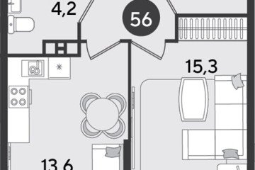 Фото №1: 1-комнатная квартира 40 м² - Краснодар, мкр. Парк Победы, 