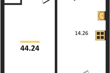 Фото №1: 1-комнатная квартира 44 м² - Кропоткин, мкр. ЖК Суворов, 