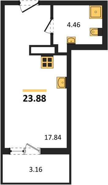 Фото №1: Студия 23 м² - Кропоткин, ЖК Суворов, 