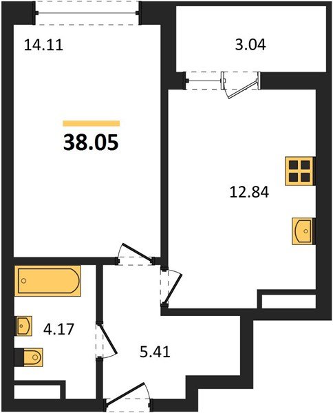 Фото №1: 1-комнатная квартира 38 м² - Кропоткин, ЖК Суворов, 
