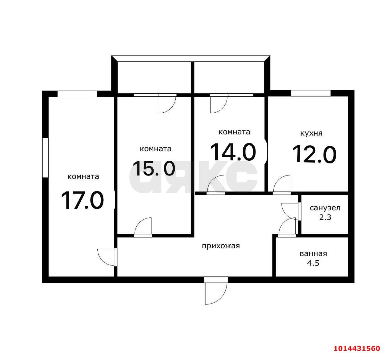 Фото №20: 3-комнатная квартира 78 м² - Краснодар, Восточно-Кругликовский, ул. Героя А.А. Аверкиева, 12