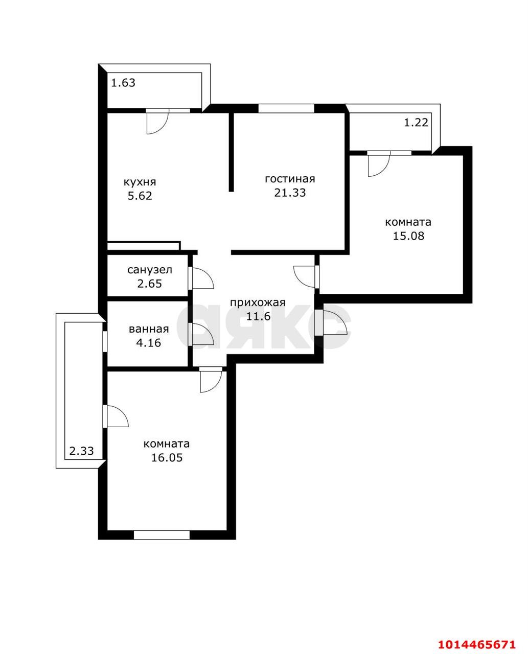 Фото №15: 3-комнатная квартира 80 м² - Краснодар, жилой комплекс Стрижи, 