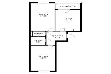 Фото №5: 2-комнатная квартира 57 м² - Краснодар, мкр. Прикубанский внутригородской округ, ул. Наставников, 12