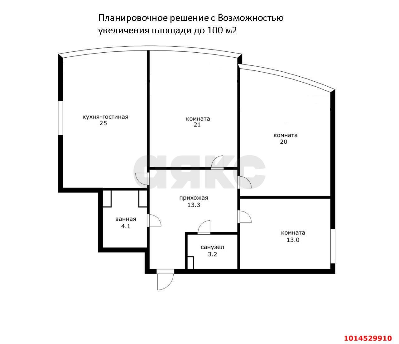 Фото №16: 3-комнатная квартира 92 м² - Краснодар, имени Петра Метальникова, ул. Петра Метальникова, 38