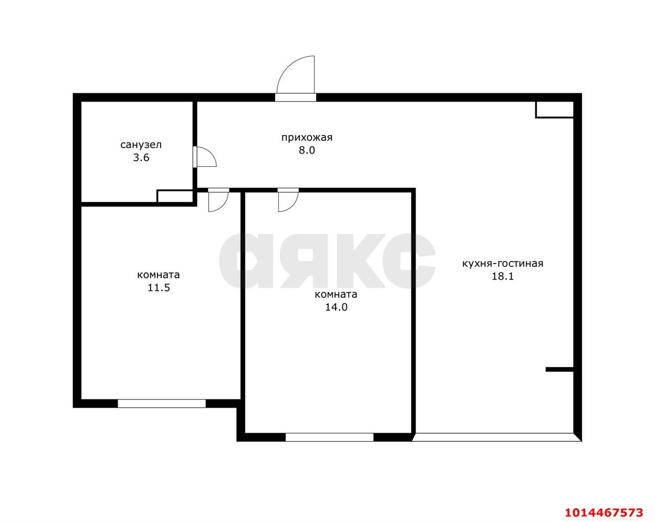 Фото №14: 2-комнатная квартира 55 м² - Краснодар, жилой комплекс Смородина, ул. имени Владимира Жириновского, 1