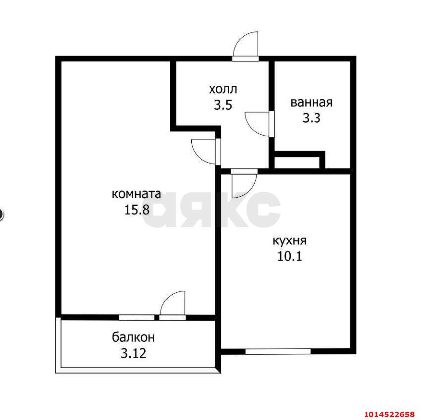 Фото №6: 1-комнатная квартира 35 м² - Краснодар, жилой комплекс На Душистой, ул. Душистая, 30к3