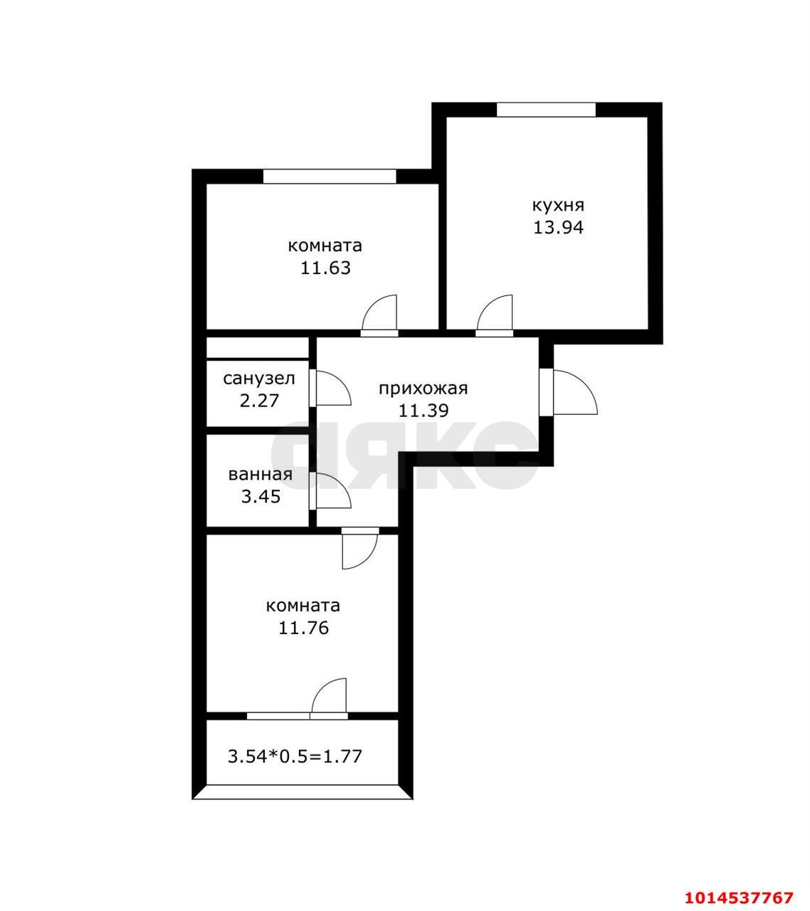 Фото №16: 2-комнатная квартира 58 м² - Краснодар, Школьный, ул. Школьная, 1