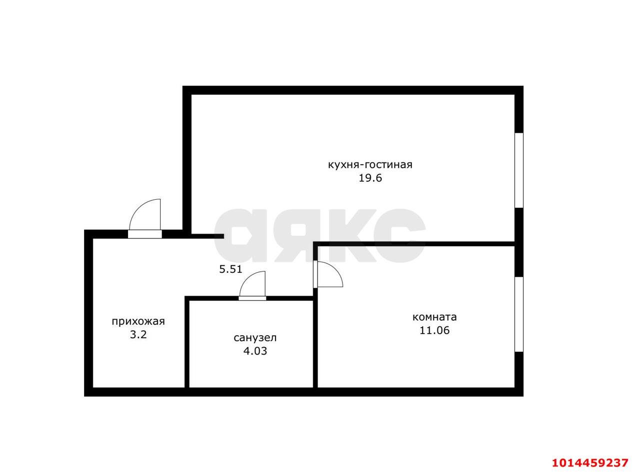 Фото №13: 1-комнатная квартира 43 м² - Краснодар, жилой комплекс Зелёная Территория, ул. имени Генерала Брусилова, 5лит1.1