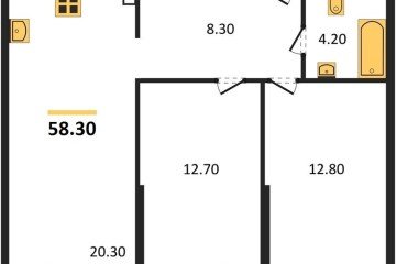 Фото №1: 2-комнатная квартира 58 м² - Краснодар, мкр. жилой комплекс Самолёт-6, 